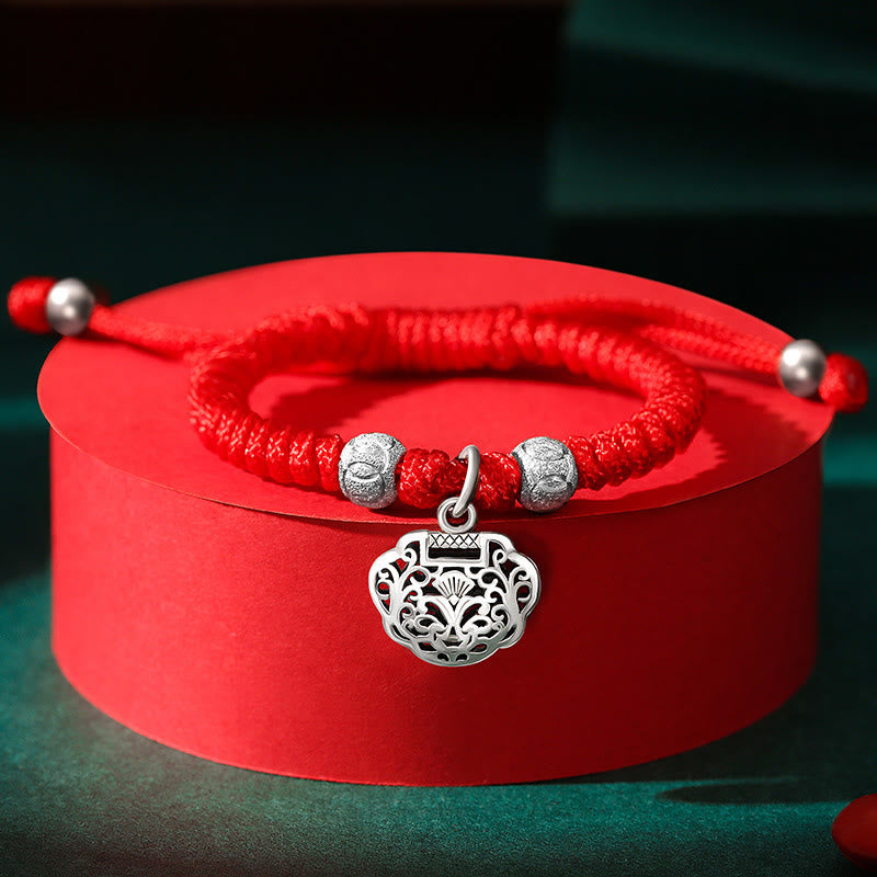 KarmaRipple's 925 Sterling Silver Chinese Lock Talisman Multicolored Red String Protection Handmade Woven Kids Bracelet p20