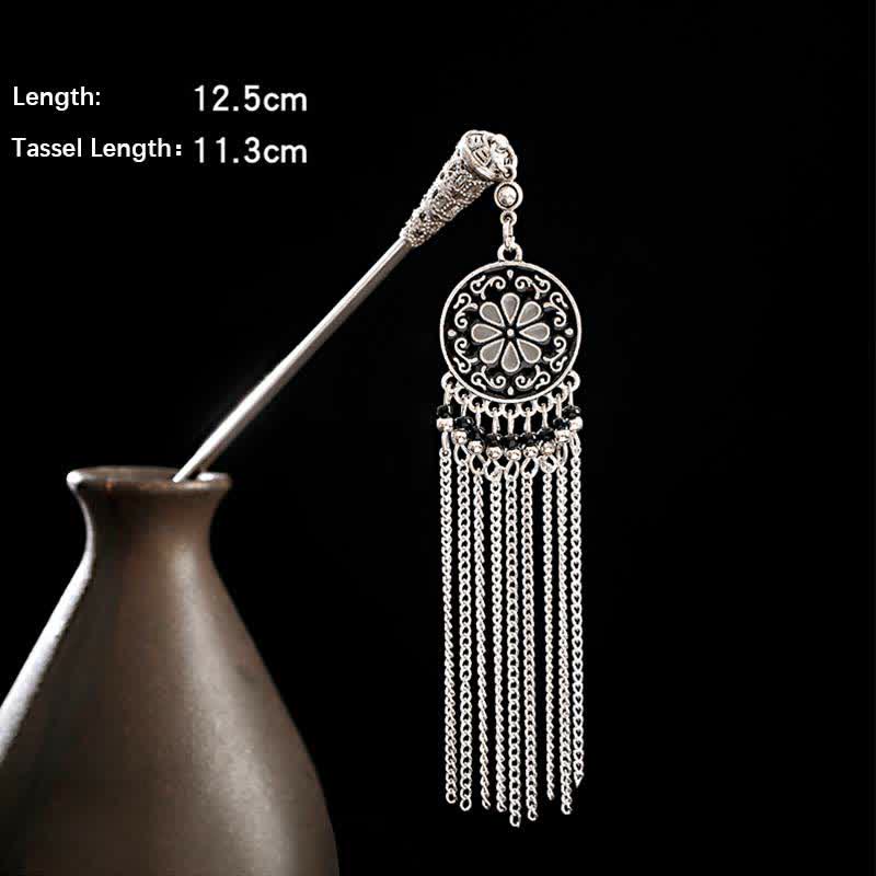 KarmaRipple's Water Drop Lily of the Valley Flowers Tassels Confidence Hairpin p37