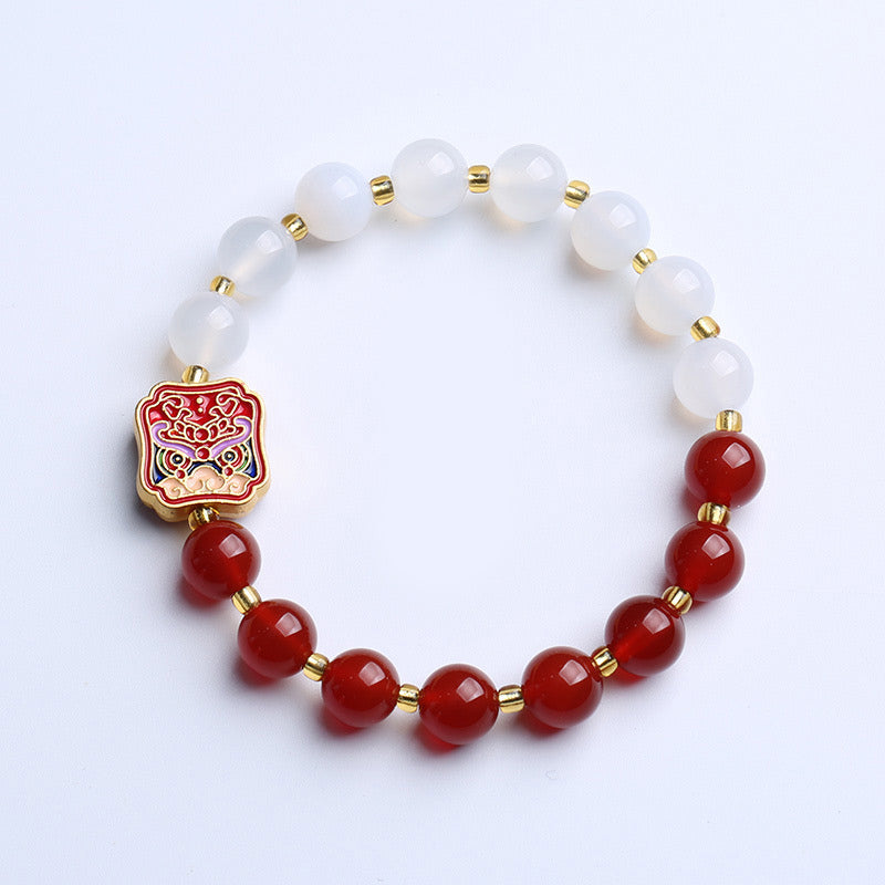 KarmaRipple's Red Agate Ivory Agate Strength Balancing Bracelet p1