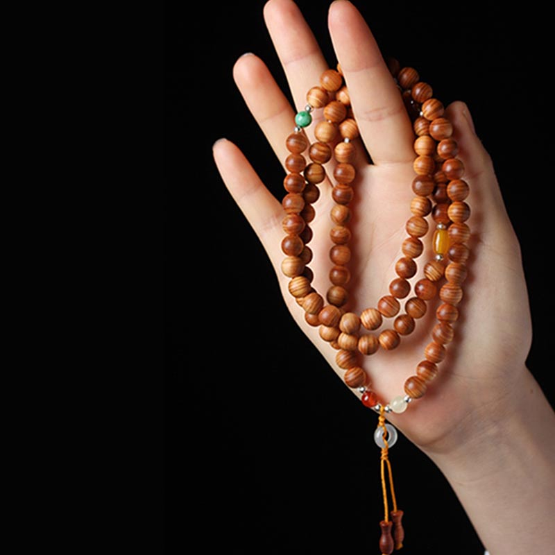 KarmaRipple's Tibetan Rosewood Mala Balancing Pendant Bracelet p2