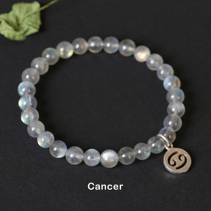 KarmaRipple's 12 Constellations of the Zodiac Moonstone Charming Bracelet p28