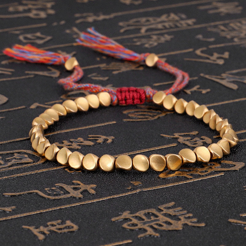 KarmaRipple's Tibetan Bronze Beadwork Balancing Fortune Bracelet p1