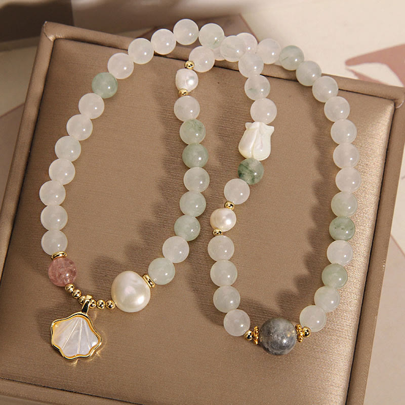 KarmaRipple's Double Layer Jade Shell Fortune Bracelet p6