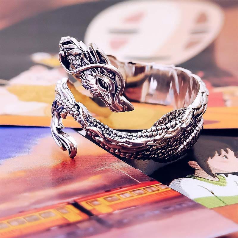KarmaRipple's Vintage Dragon Pattern Protection Ring p3