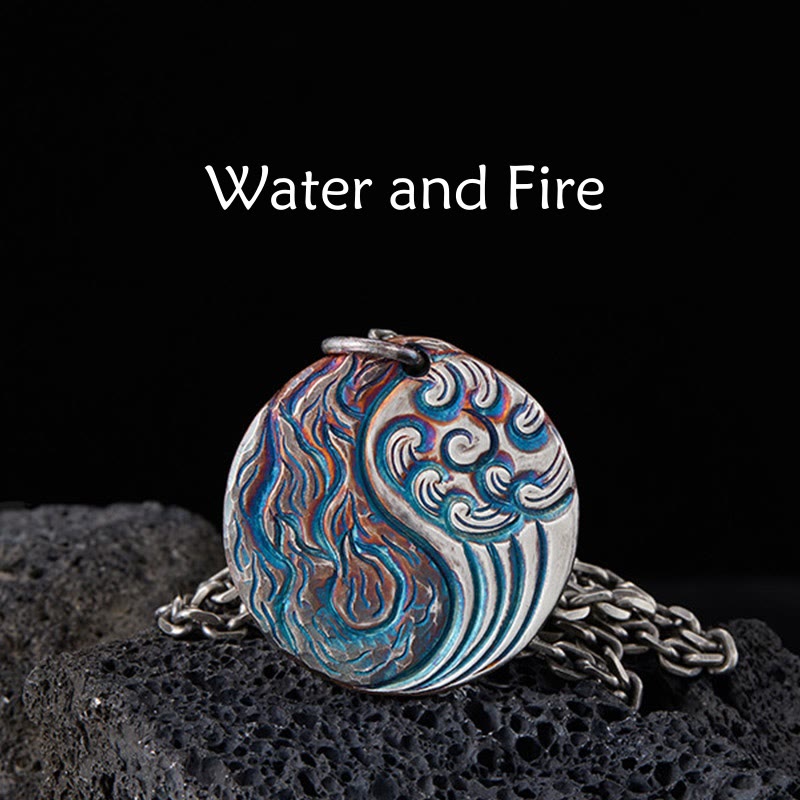 KarmaRipple's 990 Sterling Silver Yin Yang Water and Fire Balance Pendant Necklace p16