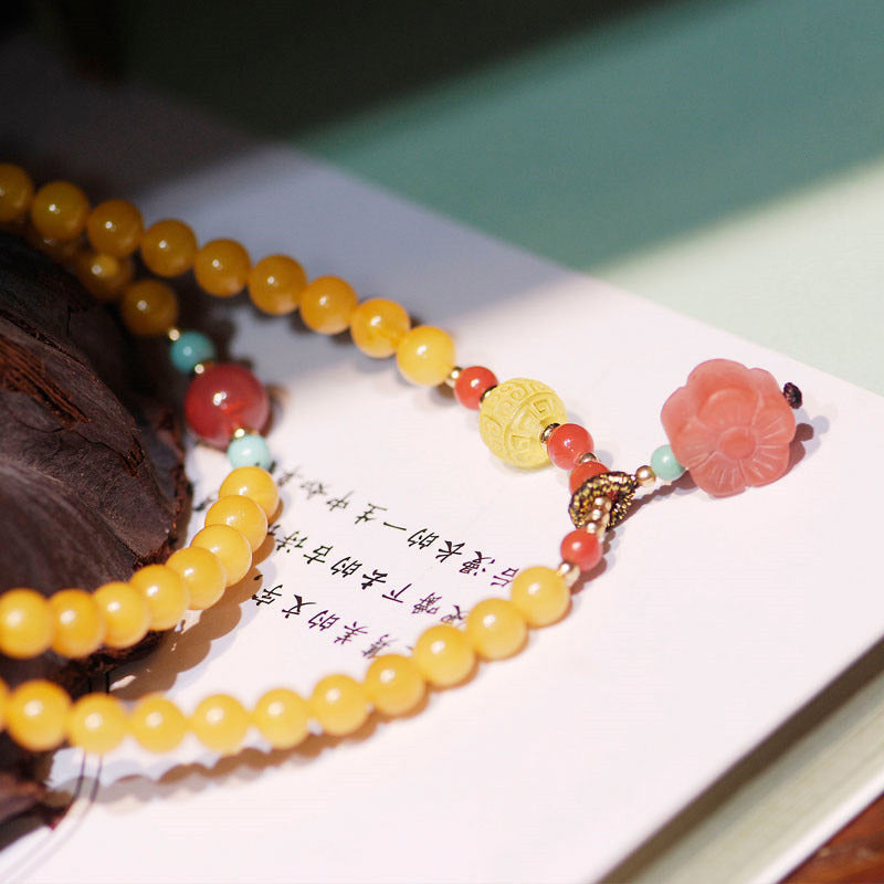 KarmaRipple's Amber Balancing Balance Pendant Flower Talisman Bracelet p7