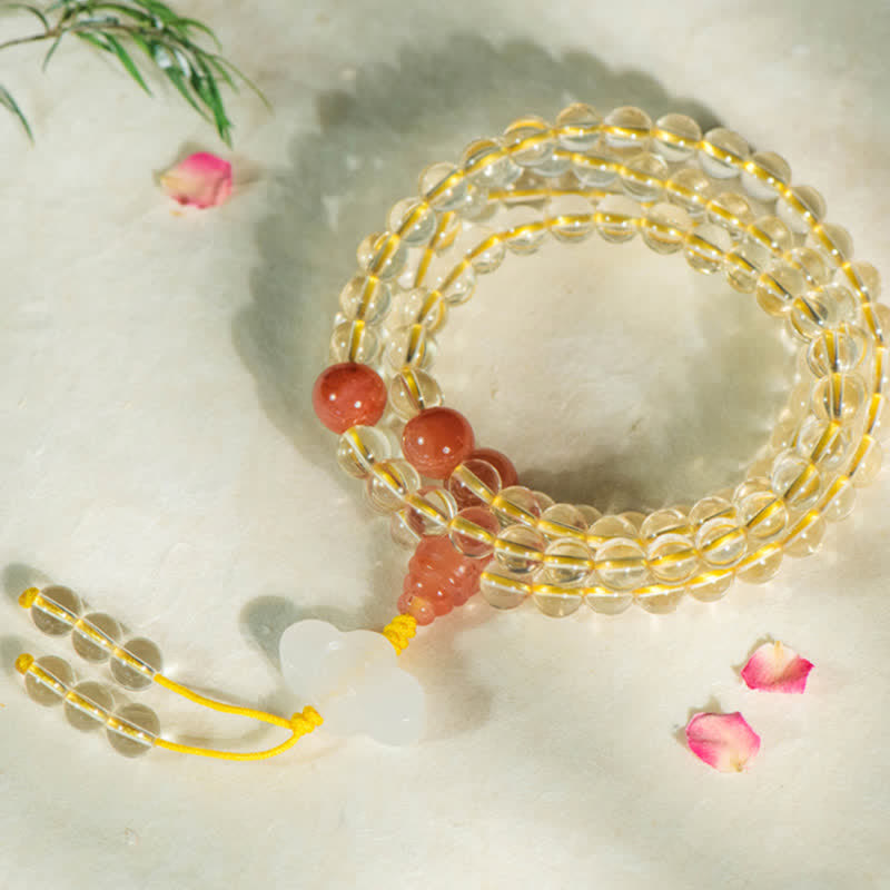KarmaRipple's 108 Mala Beadwork 925 Sterling Silver Authentic Citrine Red Agate Ivory Jade Prosperity Talisman Bracelet p15