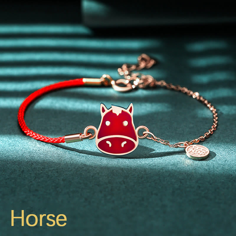 KarmaRipple's 925 Sterling Silver Color-changing Chinese Zodiac Fortune Protection Red String Chain Bracelet p40