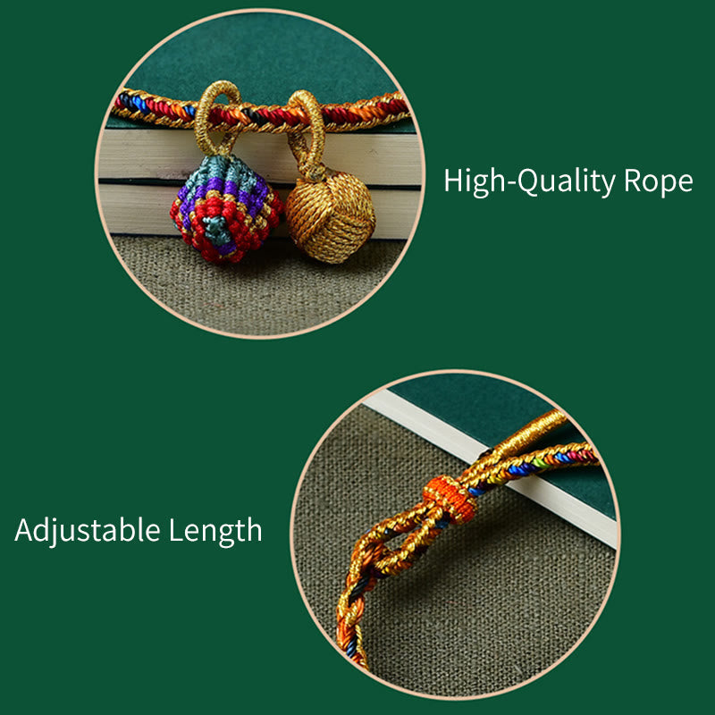 KarmaRipple's Colorful Rope Fortune Handmade Zongzi Golden Ball Talisman Bracelet p14