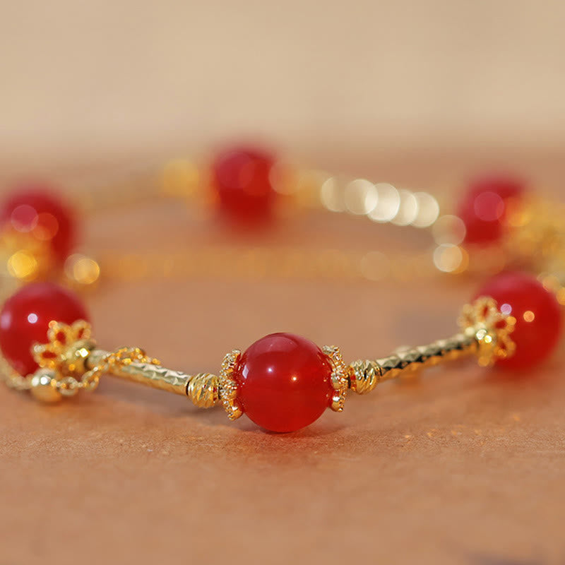 KarmaRipple's Red Agate Fu Character Talisman Self-acceptance Bracelet p5