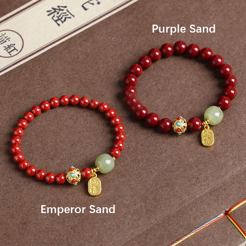 KarmaRipple's Cinnabar Green Aventurine Fortune Protection Talisman Bracelet p12