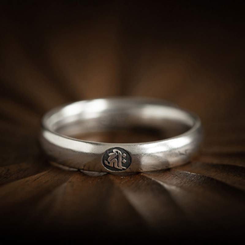 KarmaRipple's 925 Sterling Silver Chinese Zodiac Natal Buddha Blessing Pair Ring p25