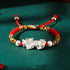 999 Sterling Silver PiXiu / Colorful Rope(Bracelet Size 12+4cm)