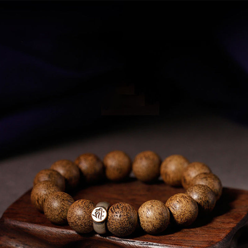 KarmaRipple's Chinese Zodiac Natal Buddha Authentic Agarwood Silver Peace Calm Bracelet p14