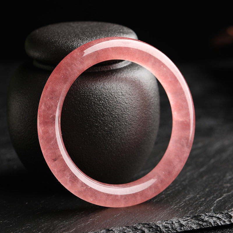 KarmaRipple's Authentic Strawberry Quartz Love Balancing Bracelet Bangle p1