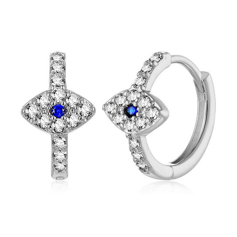 KarmaRipple's 925 Sterling Silver Evil Eye Symbol Blessing Stud Earrings p1