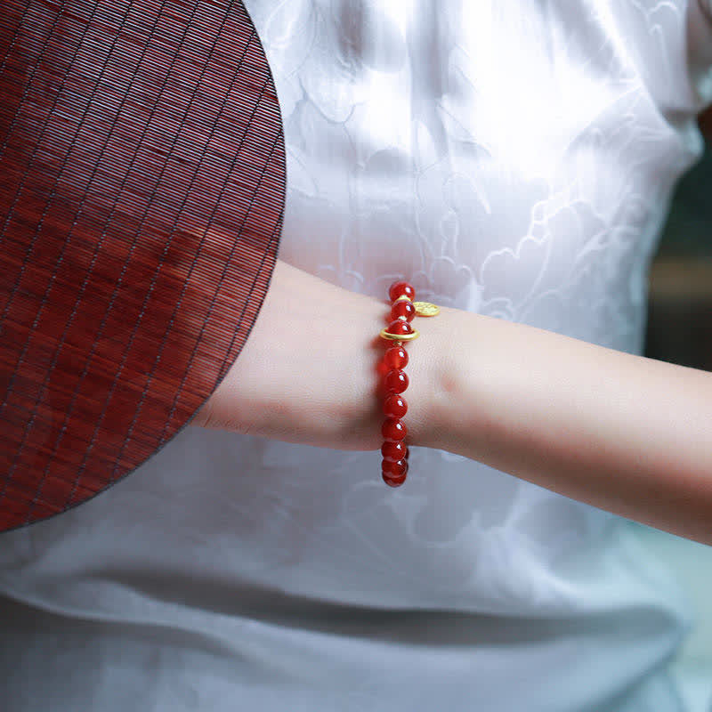 KarmaRipple's Authentic Red Agate Blessing Letter Confidence Bracelet p5