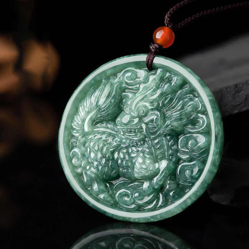 KarmaRipple's Authentic Jade Kirin Abundance String Pendant Necklace p6