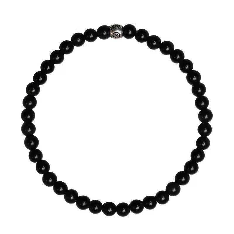 KarmaRipple's Authentic Black Obsidian Smoky Quartz Purification Strength Bracelet p13