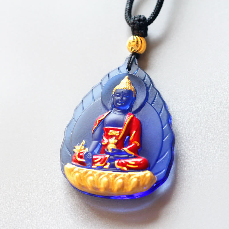 KarmaRipple's Tibet Medicine Buddha Liuli Gemstone Compassion Pendant Necklace p3