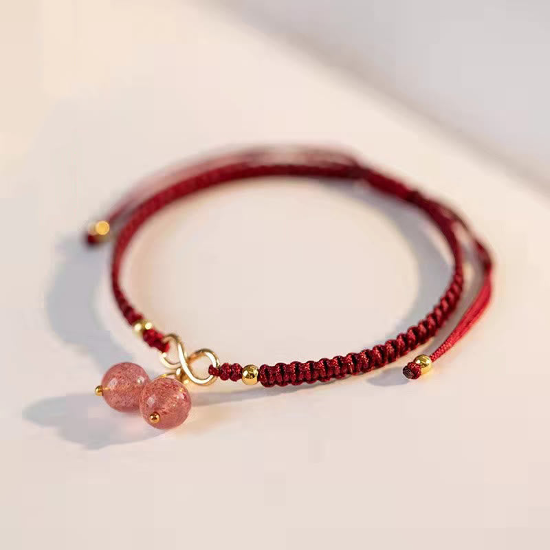 KarmaRipple's Authentic Strawberry Quartz Amethyst Green Phantom Bead Positive Bracelet p8