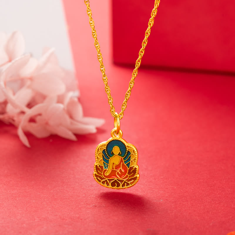 KarmaRipple's Buddha Lotus Serenity Bronze Pendant Necklace ( p2