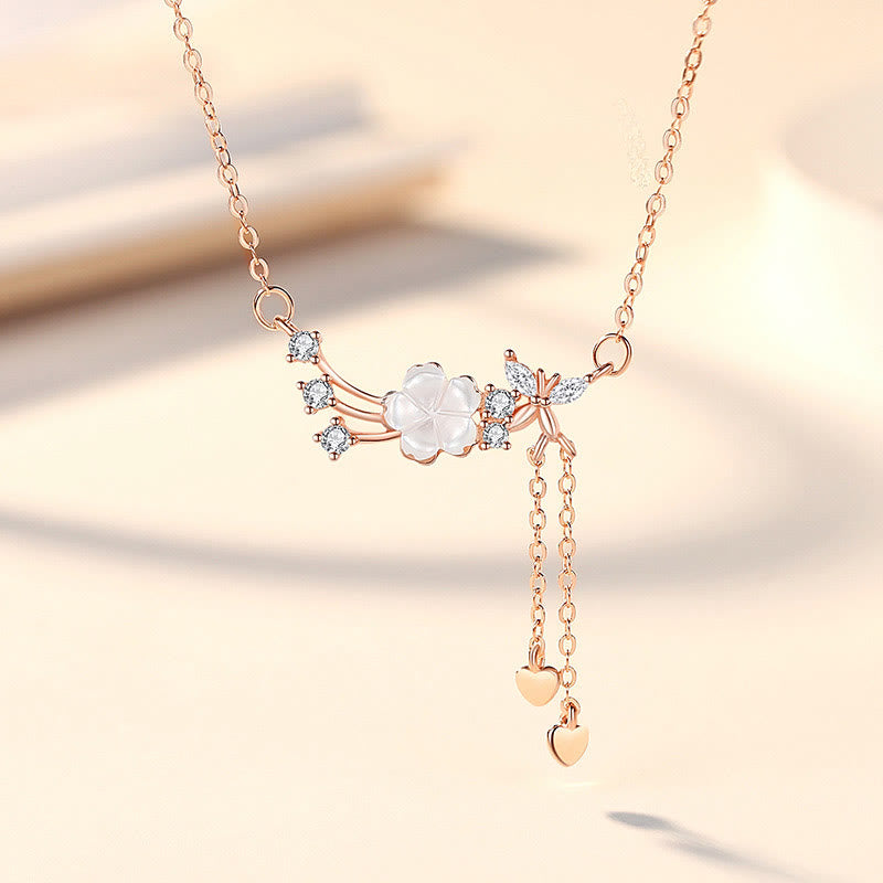 KarmaRipple's 925 Sterling Silver Flower Butterfly Love Pendant Necklace Earrings Set p15
