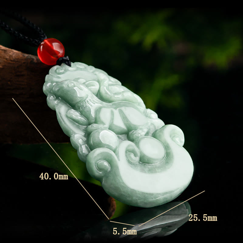 KarmaRipple's Authentic Green Jade 12 Chinese Zodiac Fortune Prosperity Pendant Necklace p20