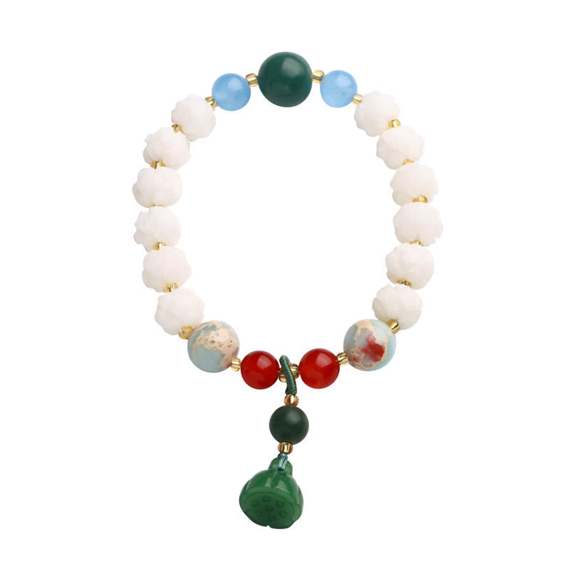 KarmaRipple's Bodhi Seed Lotus Bead Carved Peace Balance Bracelet p7