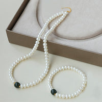 KarmaRipple's 925 Sterling Silver Authentic Pearl Hetian Jade Aquamarine Wisdom Sincerity Pendant Necklace Bracelet