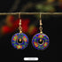 Dark Blue Flower Circle 2.9*2.2cm