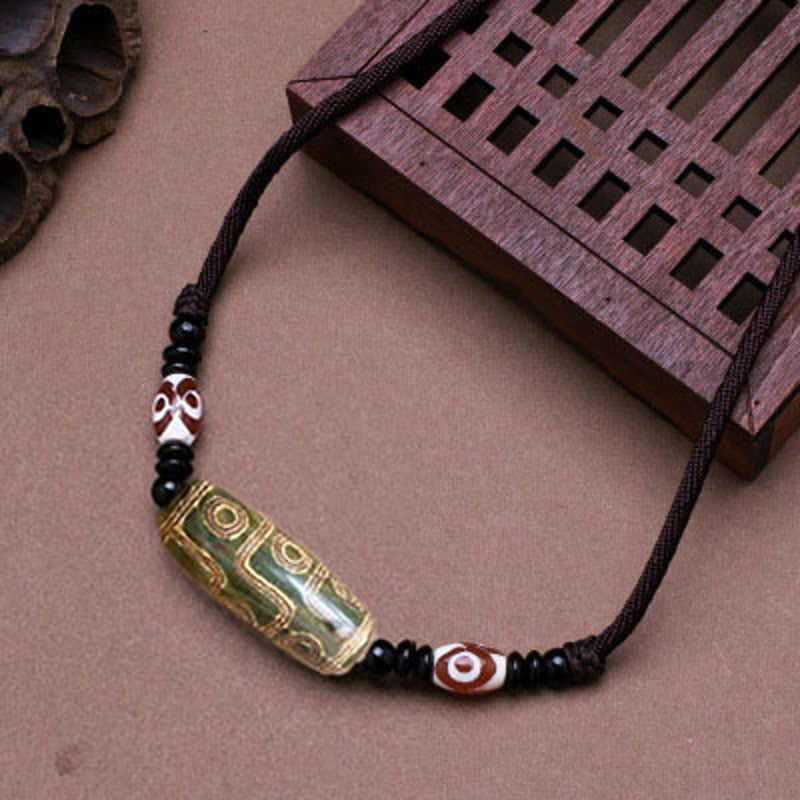 KarmaRipple's Tibetan Nine-Eye Dzi Bead Protection String Pendant p2