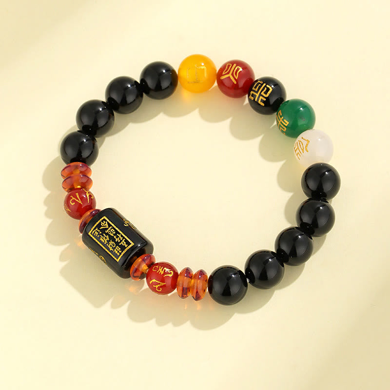 KarmaRipple's Five Elements Black Onyx Red Agate Wisdom Wealth Bracelet p12