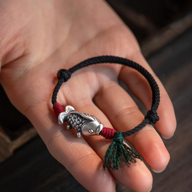 KarmaRipple's 925 Sterling Silver Fortune Koi Fish Woven Bracelet p9