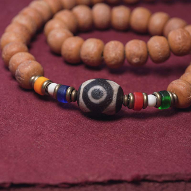 KarmaRipple's 108 Mala Beadwork Bodhi Seed Dzi Bead Peace Tassel Bracelet p7