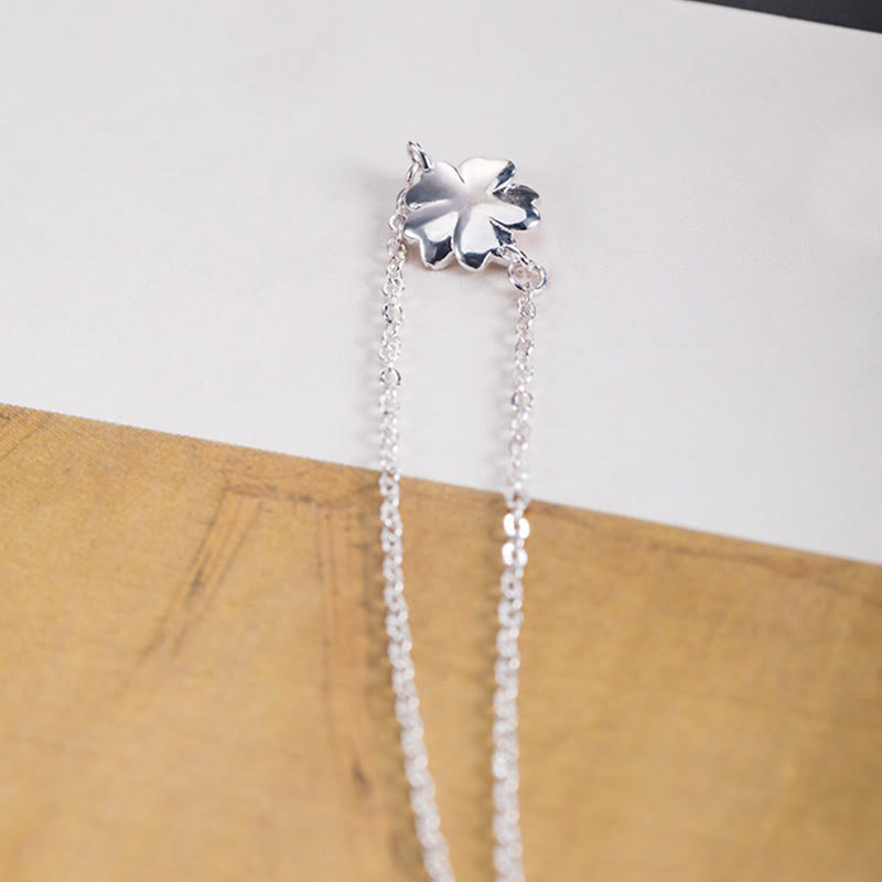 KarmaRipple's 925 Sterling Silver Cherry Blossom Blessing Chain Bracelet p7