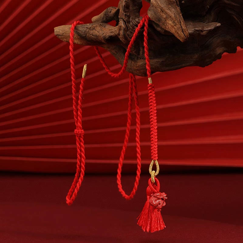 KarmaRipple's Authentic Cinnabar Dragon Blessing Red String Belly Chain p2