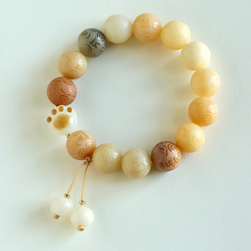 KarmaRipple's Bodhi Seed Om Mani Padme Hum Carved Balance Bracelet p11