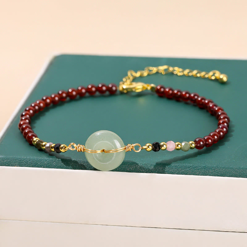 KarmaRipple's Authentic Garnet Peace Buckle Bead Calm Bracelet p3
