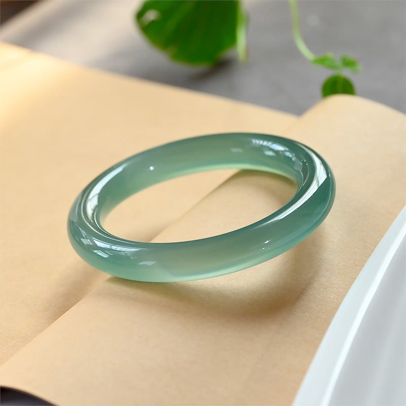KarmaRipple's Authentic Green Chalcedony Strength Bangle Bracelet p3