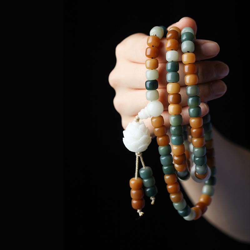 KarmaRipple's Bodhi Lotus Mala Balance Pendant Bracelet p2