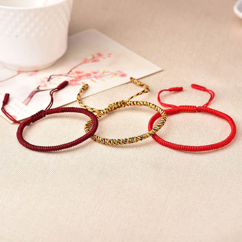 KarmaRipple's Tibetan Fortunate 3 Combination Sets Red String Bracelet p2