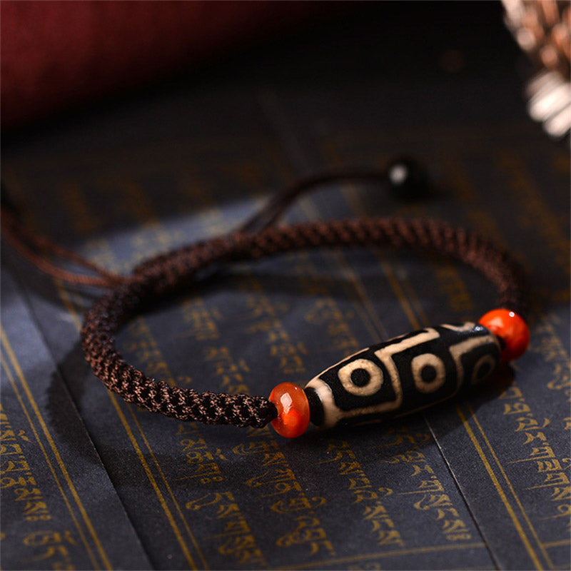 KarmaRipple's Tibetan Nine-Eye Dzi Bead Prosperity String Bracelet p4