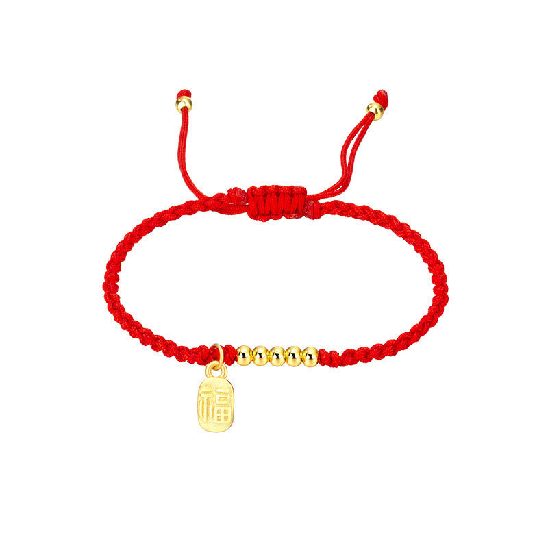 KarmaRipple's Handmade Fu Character Talisman Fortune Fortune Rope Bracelet p9