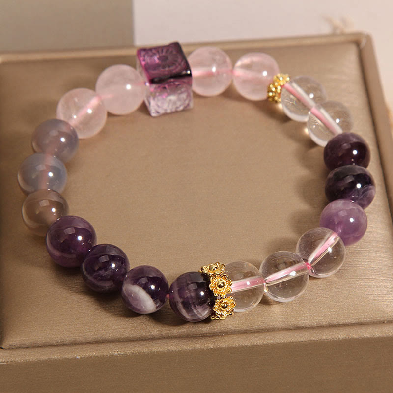 KarmaRipple's Authentic Amethyst Pink Gemstone Inner Peace And Balancing Bracelet p4