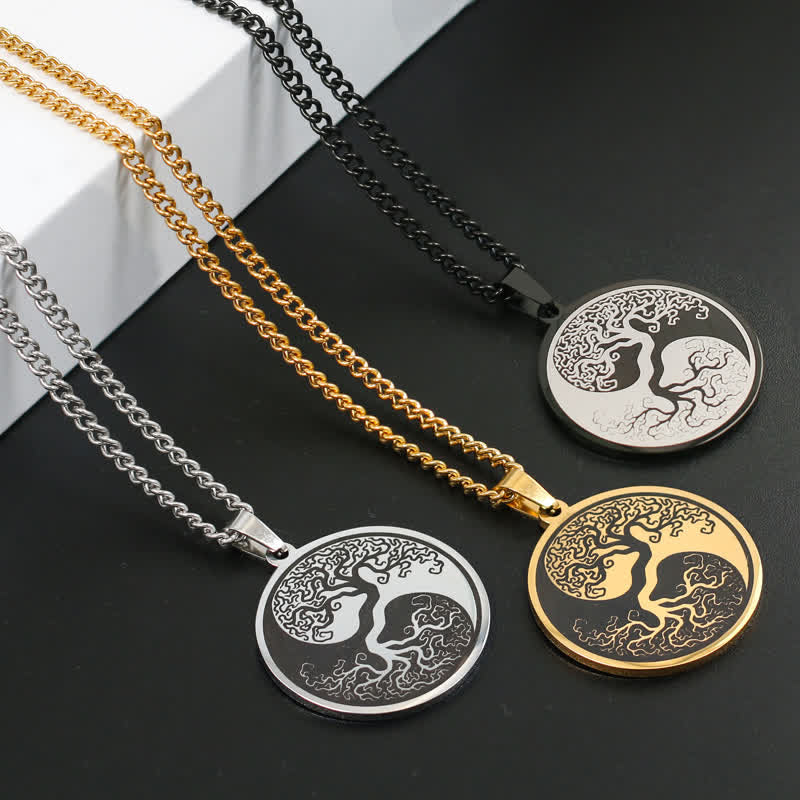 KarmaRipple's The Tree of Life Titanium Steel Connection Pendant Necklace p4