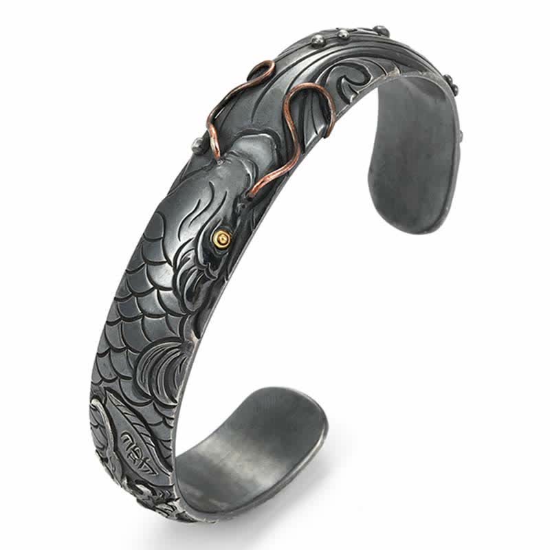 KarmaRipple's 999 Sterling Silver 990 Gold Koi Fish Fortune Wealth Success Bracelet Bangle p8