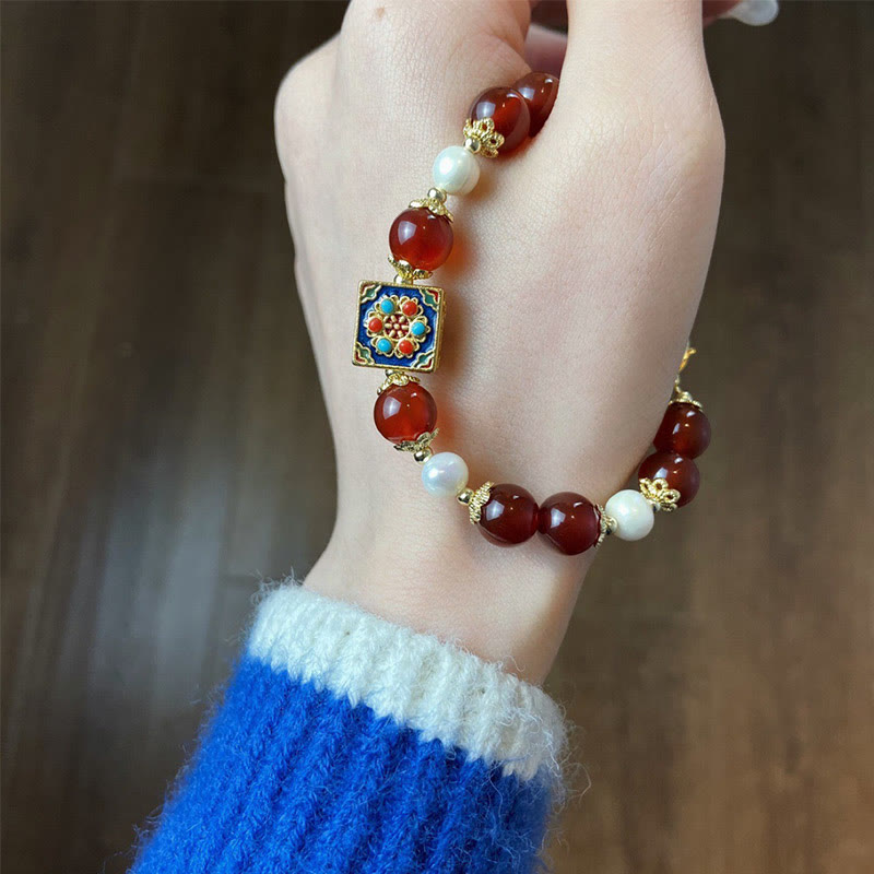 KarmaRipple's Red Agate Pearl Confidence Self-acceptance Bracelet p12