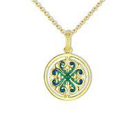 KarmaRipple's 925 Sterling Silver Lotus Flower Floral Zircon Enlightenment Rotatable Pendant Necklace