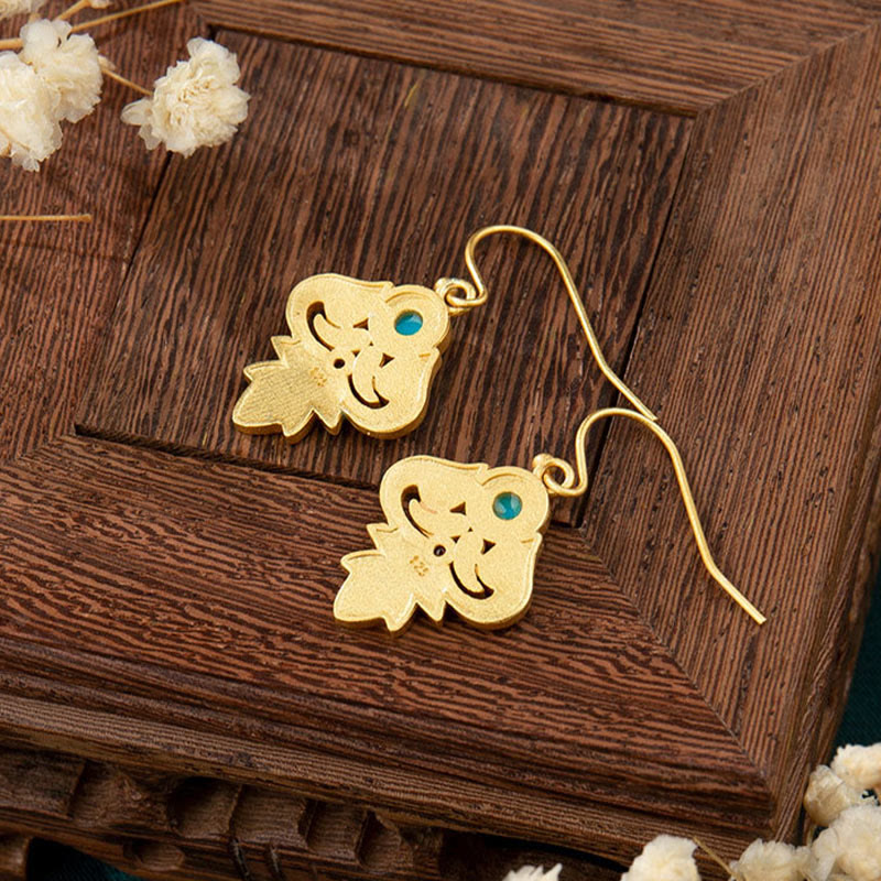KarmaRipple's Bronze Enamel Turquoise Positive Drop Earrings p5